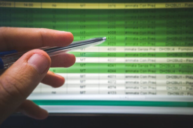 inputting spreadsheet data