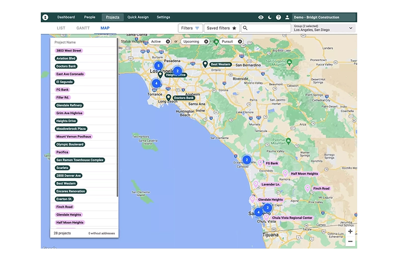 Bridgit Bench Project Map