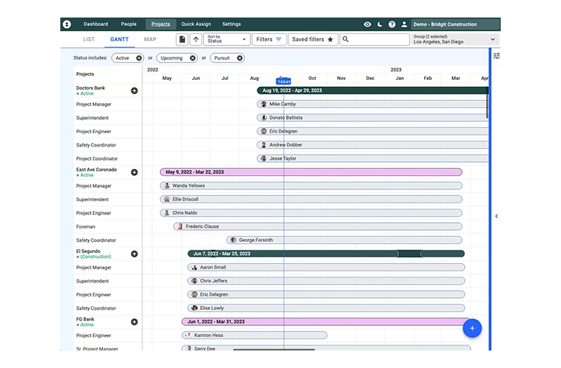 Bridgit Bench Projects Gantt